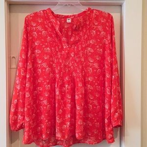 Orange floral spring top